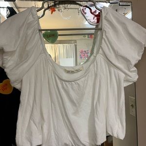 free people puff sleeve crop top